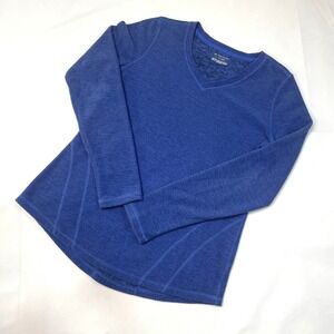 Tek Gear‎ Women's Activewear Top Long Sleeve V Neck Blue Athletic Shirt Sz Small